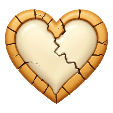 Broken cream heart sticker