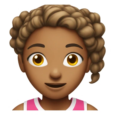 girl in pink jersey shooting a basketball  sticker