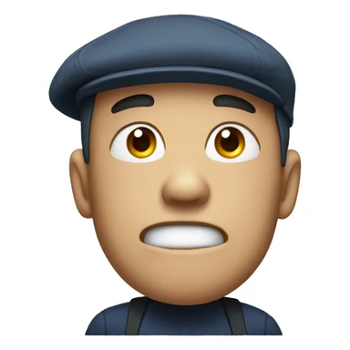 Loudly crying man with a flat cap sticker