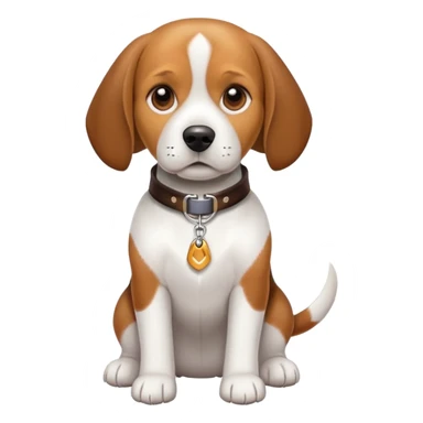 Beagle with collar sticker