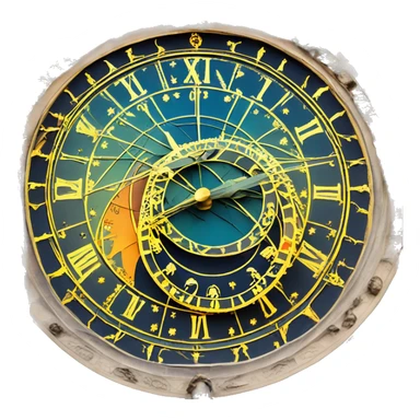 astronomical clock prague sticker