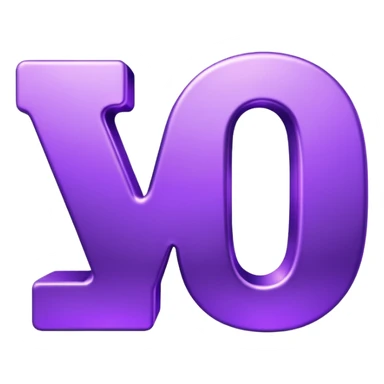 3D text that spells “you” in a shiny purple fancy font  sticker
