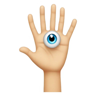 Palma de la mano con un ojo en el medio sticker