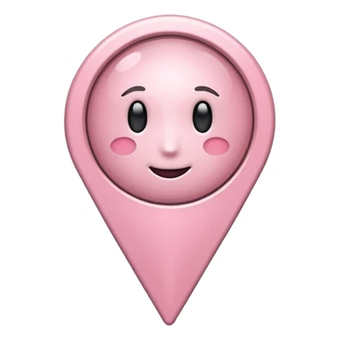 plain light pink location pin no face sticker