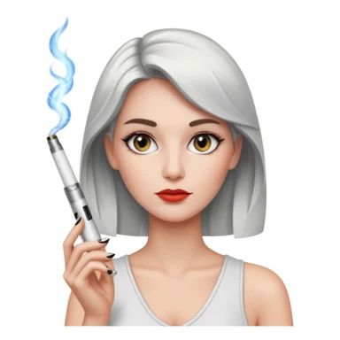 Elisabeth Borne with her electric cigarette sticker