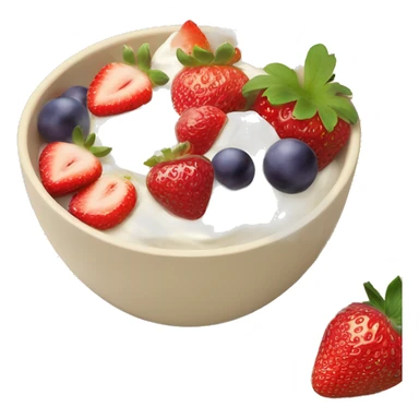 fruit yogurt bowl with strawberries and grapes beige  sticker
