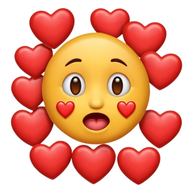 Put love hearts around the drooling emoji sticker