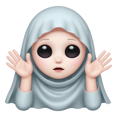 Okay those are wonderful, now make the ghost cover his eyes with cute little hands. Make sure the blush and the cuteness is retained sticker