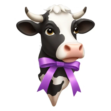 Cow with ribbon sticker