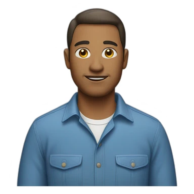 man in casual blue shirt sticker