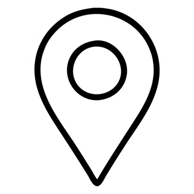 location pin icon, light green, with a hole in the middle, modern outlined style sticker