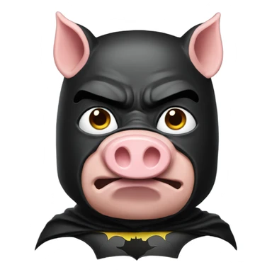 Pig as batman sticker