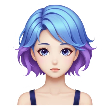 Beautiful gorgeous anime lady with beautiful nebula hair, fashion aesthetic  sticker