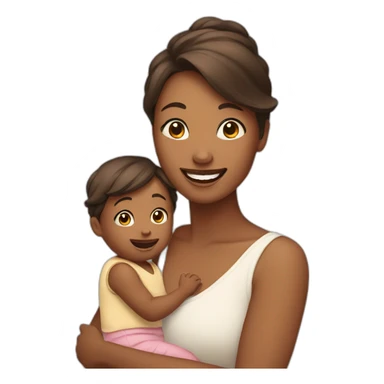 mom and baby smiling sticker