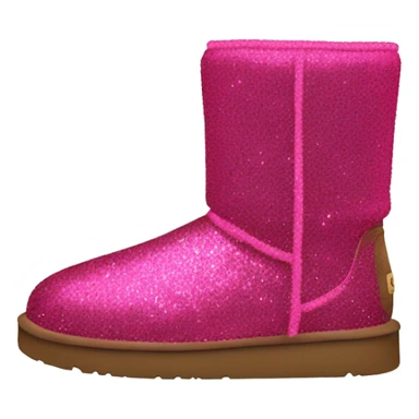 Realistic hot pink glitter and fur Ugg boots. sticker