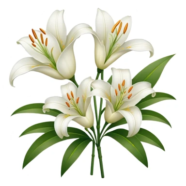  lillies white outline sticker