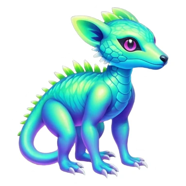 Tropical futuristic lush neon Fionbri-Vernid-Trico-creature (full body) sticker