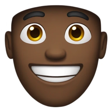 black person with blue eyes, wearing a red hat sticker