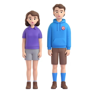 Hannah Baker with long brown hair and Clay Jensen with short dark hair standing together, from 13 Reasons Why sticker