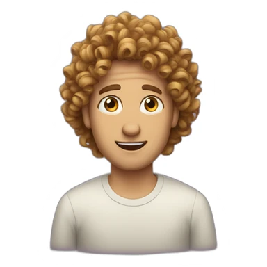 A curly heir guy talking in a podcast sticker