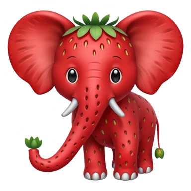 strawberry elephant sticker