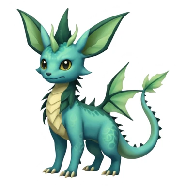 Gloomy dusky dark greyish dull-colored ethereal elemental swampy Salandit-Leafeon-Vaporeon-hybrid-fusion (full body) sticker