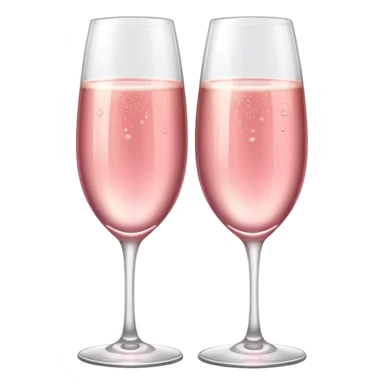 champagne glasses with pink champagne giving cheers sticker