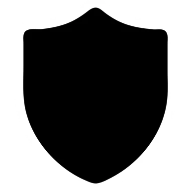 shield icon, filled solid black, modern icon style, minimal details sticker