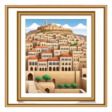 mardin şehri evleri bir platform üzerinde sticker