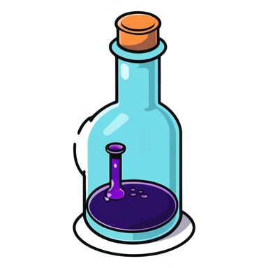 Floating potion bottle with glowing liquid sticker