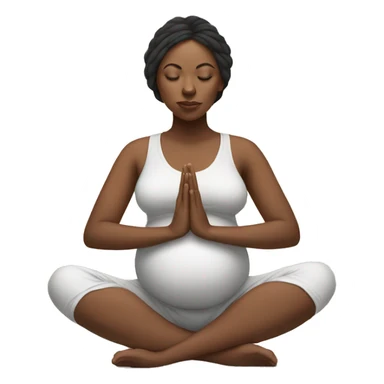 Pregnant black women meditating  sticker