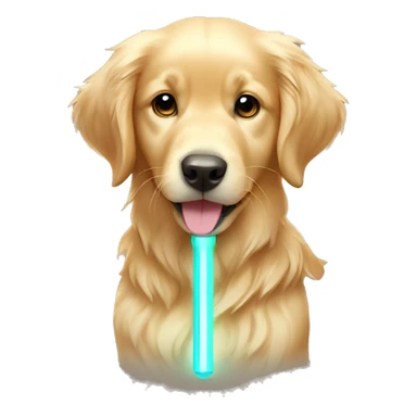 Dog golden retriever with a cutie enhypen lightstick  sticker
