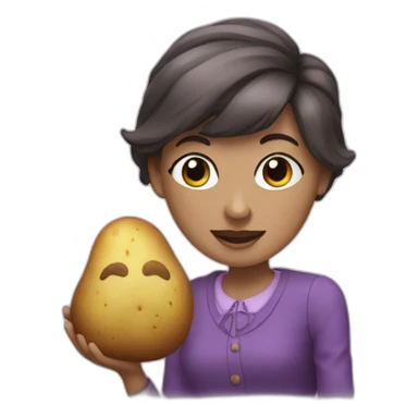Maud with a potato sticker