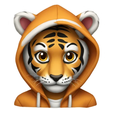 Tiger wearing a hoodie  sticker