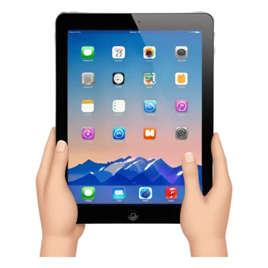 Hands holding ipad sticker