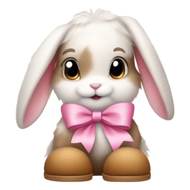 Bunny with pink bow and uggs sticker