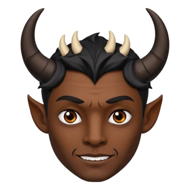 Black Horns on male halloween sticker