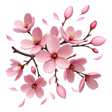 Cherry blossom petals flying in the air sticker