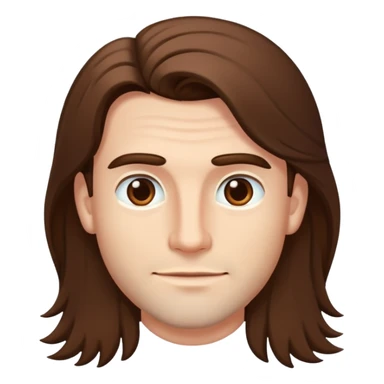 Guy with long brown hair and no mustache or beard sticker