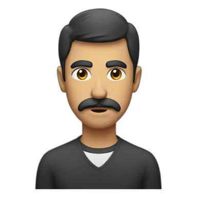 Men with a small mustache just above his upper lip and a stern, intense expression. sticker