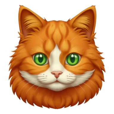 orange puffy cat with green eyes sticker