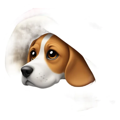 Beagle under many blankets sticker