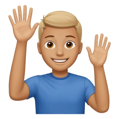 Person waving sticker