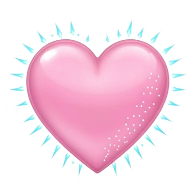 baby pink heart with sparks sticker