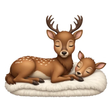 Sweet Deer Sleeping in Bed sticker