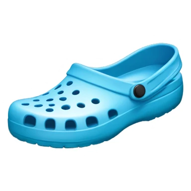 Realistic light blue pair o crocs shoes isolated.  sticker