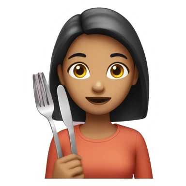 Girl with fork sticker