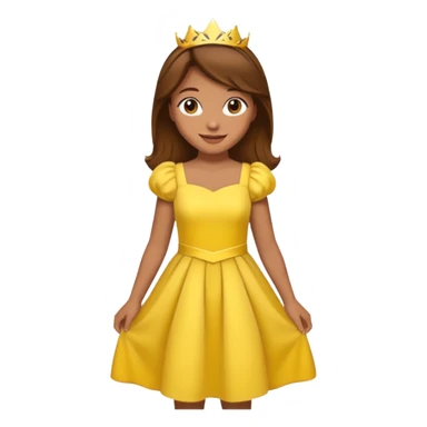 Princess daisy yelllow dress standing with brown hair  sticker