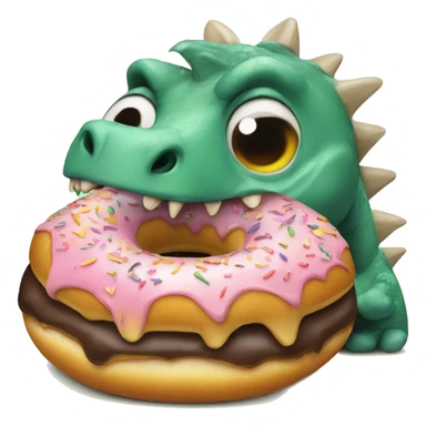 dinosaur eting donuts sticker
