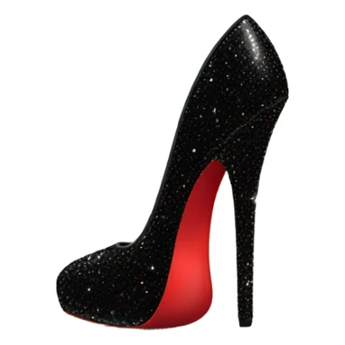 Black sparkly red bottom heels sticker